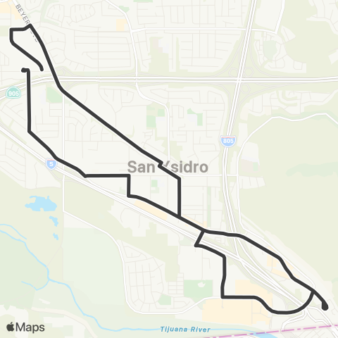 MTS Iris TC - San Ysidro map