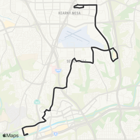 MTS Fashion Valley - Kearny Mesa map