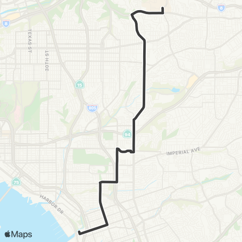 MTS National City - SDSU map