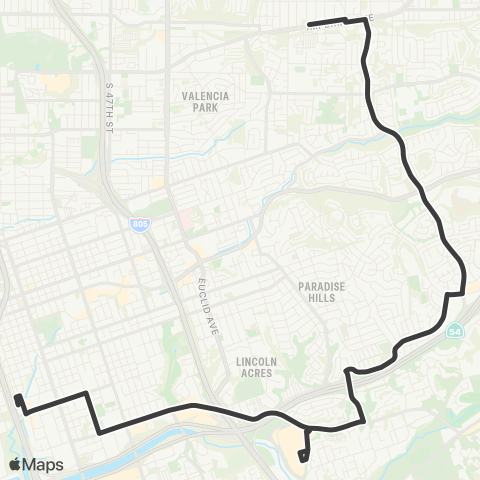 MTS 24th St TC - Encanto Trolley map