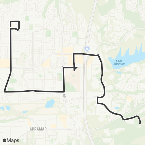 MTS Mira Mesa - Alliant University via McTs map