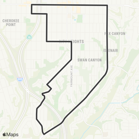 MTS City Heights Shuttle map