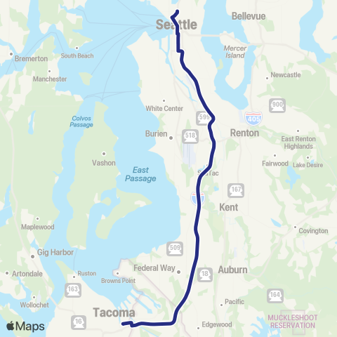 Sound Transit Tacoma / Seattle map