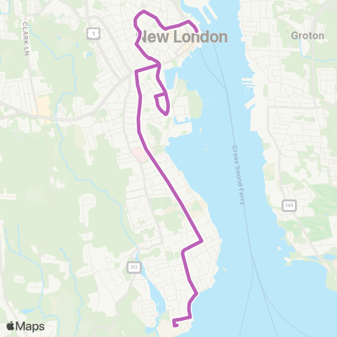 SEAT New London - Lawrence Mem Hosp & Ocean Bch map