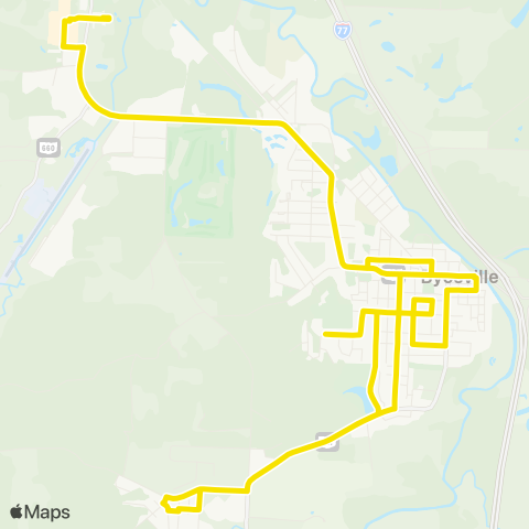 SEAT Byesville Route map