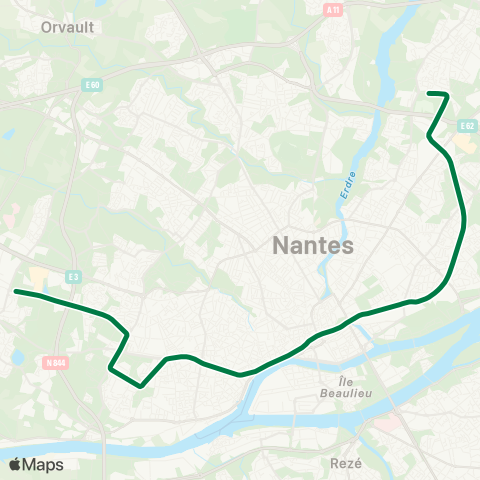 Naolib François Mitterrand / Jamet - Beaujoire / Ranzay map