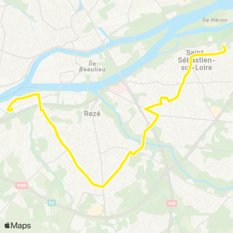 Naolib Joliverie / Iles de Loire - Trentemoult map