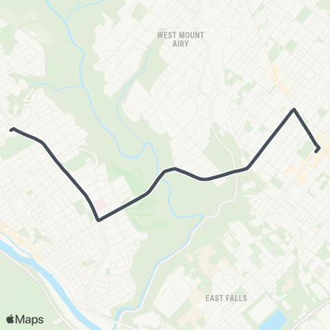 SEPTA Germantown to Roxborough map