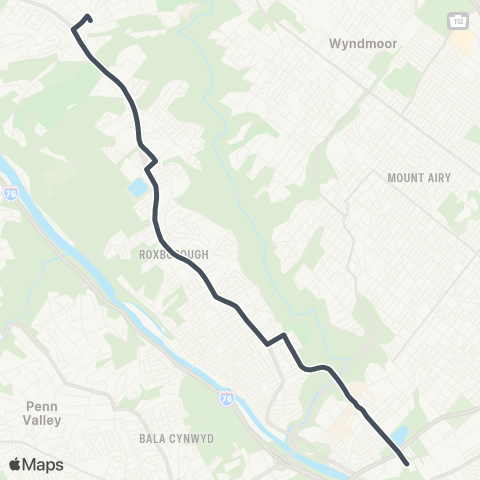 SEPTA Henry-Roberts to Barren Hill map