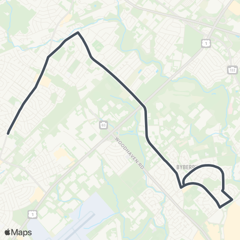 SEPTA Academy-Medford to Bustleton-Verree map