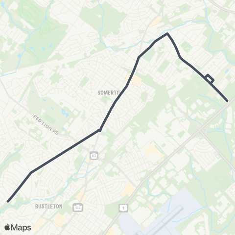 SEPTA Southmptn-Blvd to Verree-Marchmn map