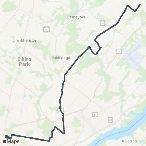 SEPTA Shmtn-Wrtgtn to 10th-Lycomng map