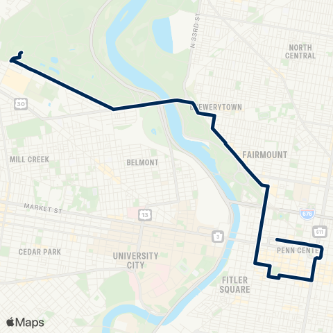 SEPTA Mann Loop map