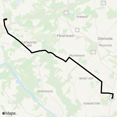 SEPTA L - Plymthmtg / Chestnthl to Olney TC map