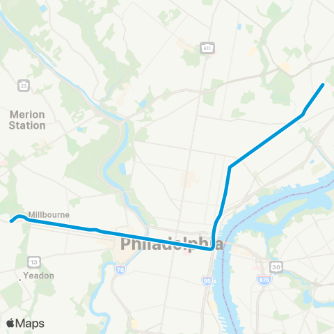 SEPTA Market-Frankford Line All Stops map