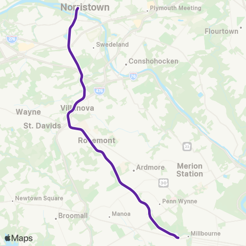 SEPTA Norristown High Speed Line Local map