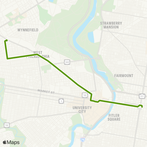 SEPTA Route 10 map