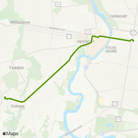 SEPTA Route 11 map