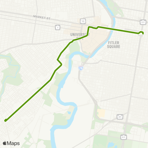 SEPTA Route 36 map