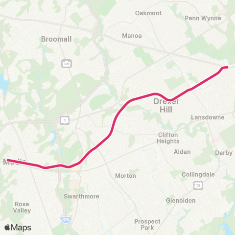 SEPTA Metro Media-Sharon Hill Line (Route 101, 102) map