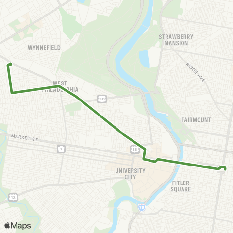 SEPTA Route 10 map