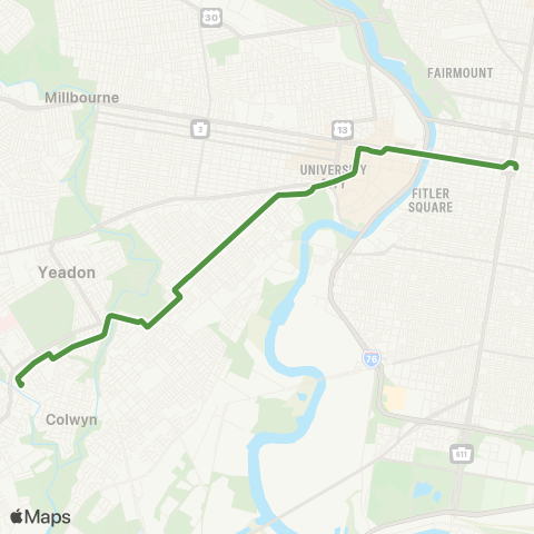 SEPTA Route 13 map