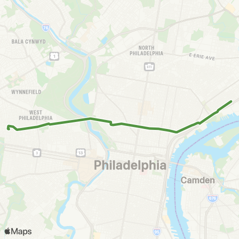 SEPTA Route 15 map