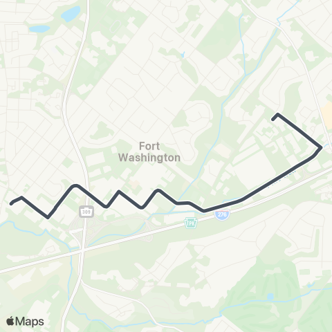 SEPTA Ft Wash Office Ctr to Fort Wash Station map