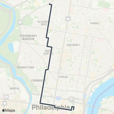 SEPTA 5th-Market to 23rd-Venango map