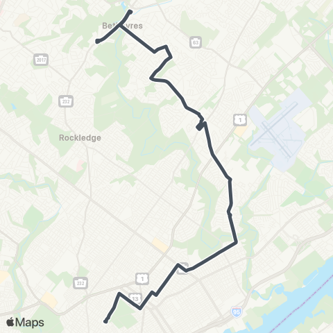 SEPTA Bethayres & Frankford-Gregg to FTC map