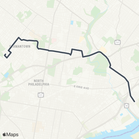 SEPTA Chelten-Wisshkn to Richmond-Orthodx map