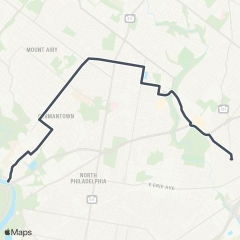 SEPTA Ridge-Midvale to Arrott TC map