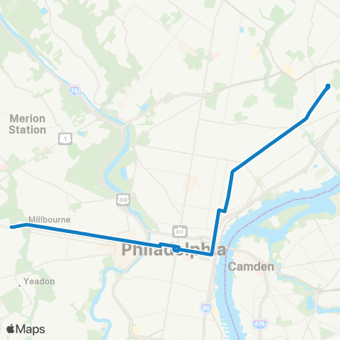 SEPTA Midnight-5am Service (Bus) For MFL map