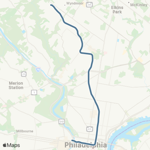 SEPTA Chestnut Hill East Line map