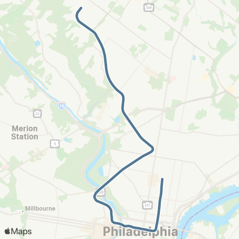 SEPTA Chestnut Hill West Line map