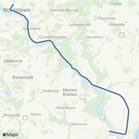 SEPTA Manayunk / Norristown Line map