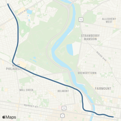 SEPTA Cynwyd Line map