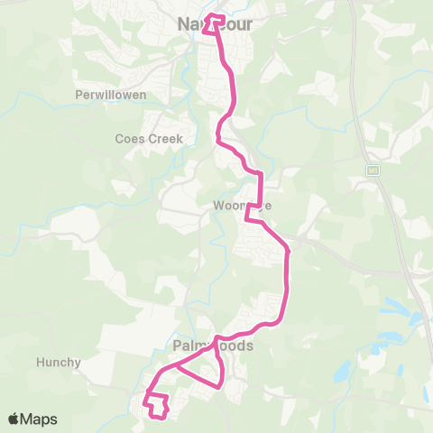 TransLink Nambour - Palmwoods loop map