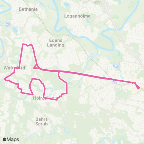 TransLink Beenleigh - Holmview loop map