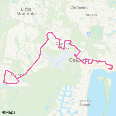 TransLink Baringa - Caloundra map