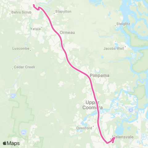 TransLink Roma St express - Helensvale map