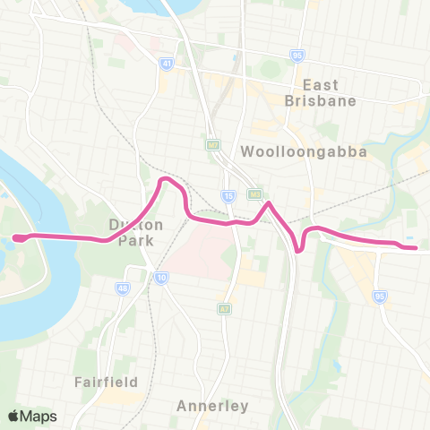 TransLink Langlands Park - UQ Lakes shuttle map