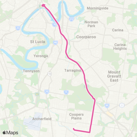 TransLink City - Southern Corridor Weekday (Ltd Exp) map