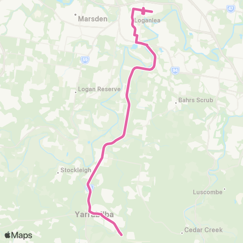 TransLink Yarrabilba - Loganlea, Hospital and Tafe map