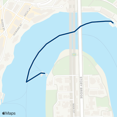 TransLink Eagle St - Thornton St CityFerry map