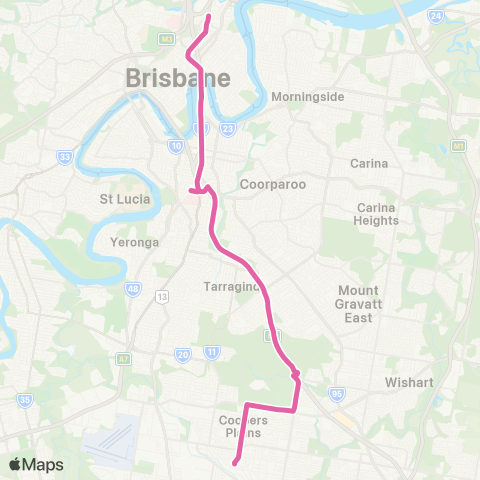 TransLink City - Southern Corridor (Limited Exp) map