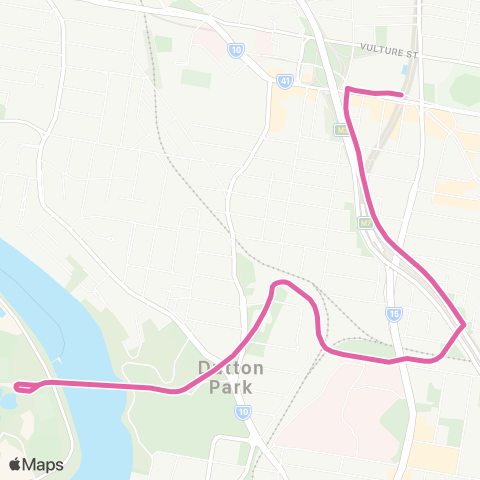 TransLink Woolloongabba - UQ Lakes Shuttle map