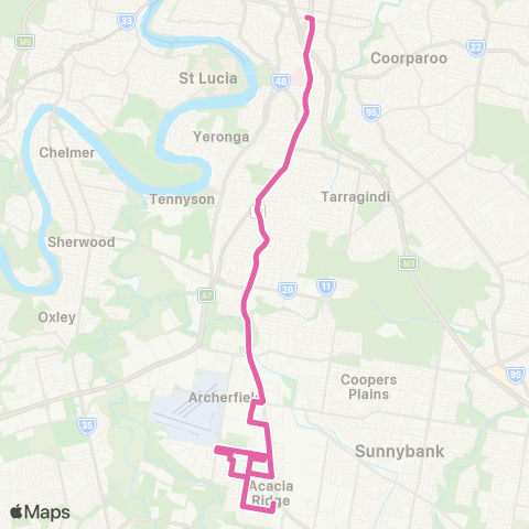 TransLink Acacia Ridge - Woolloongabba map