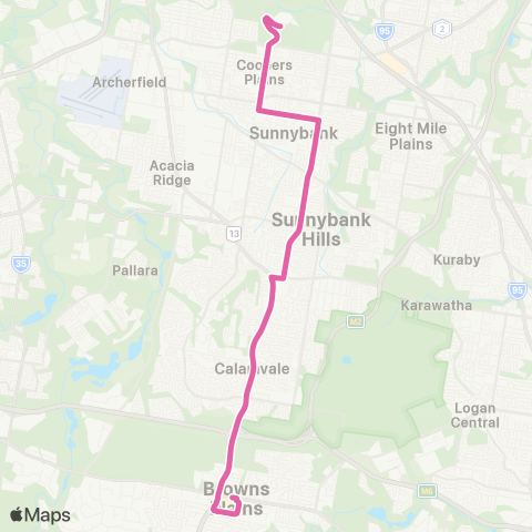 TransLink Browns Plains - Griffith University map