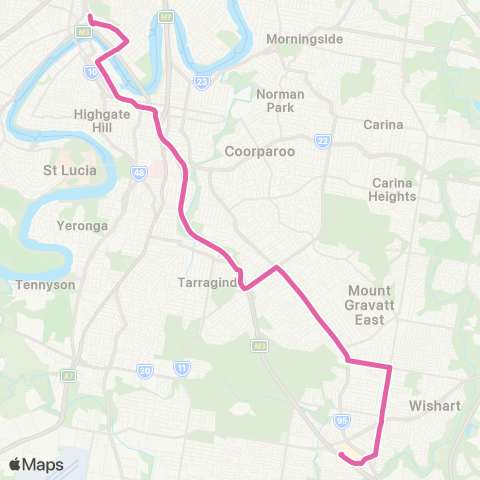 TransLink Garden City - City Exp via Newnham Rd map